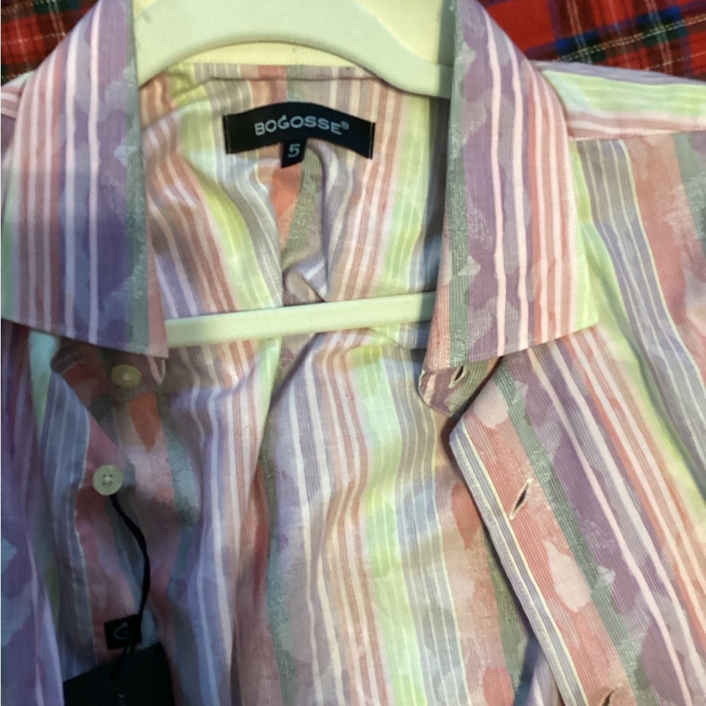 Bogosse XL Size 5 -Red Button Up Brand New